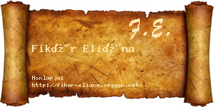 Fikár Eliána névjegykártya